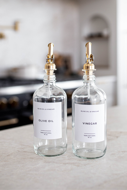 Glass Dispensers with Gold Spout