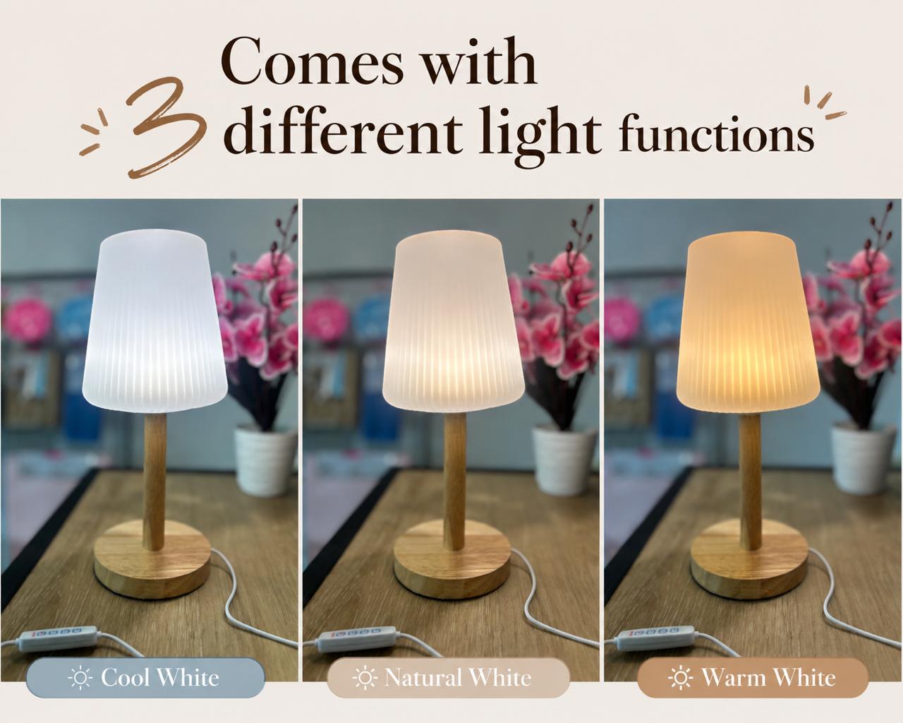 Lamp with Wooden Base