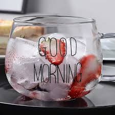 Glass "Good Morning" Teacups