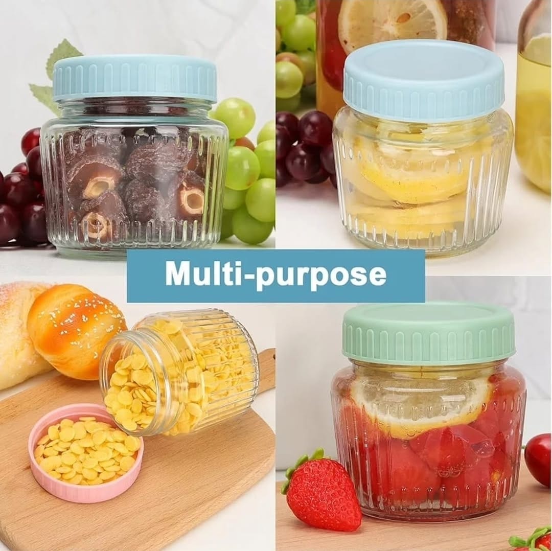 Glass Jars with Colored Lids