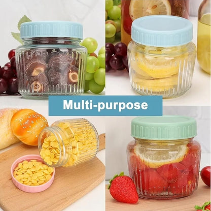 Glass Jars with Colored Lids