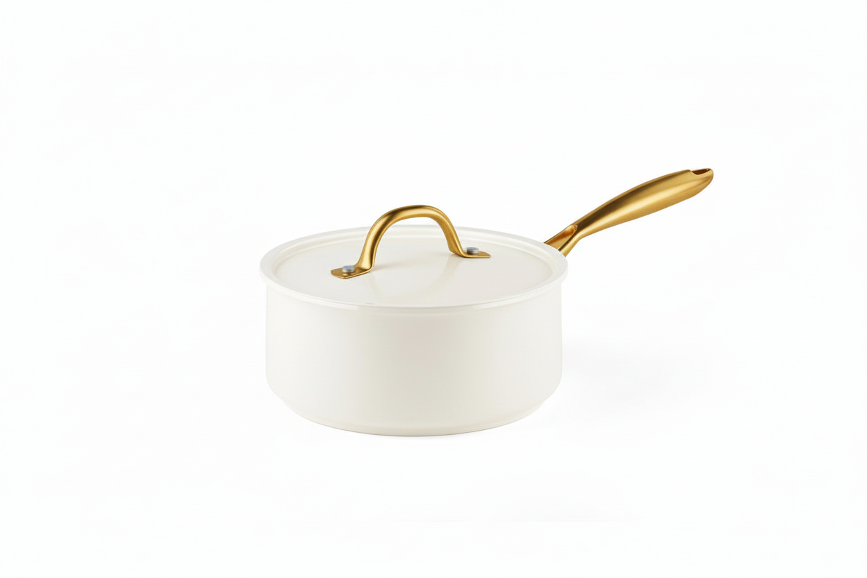 Ceramic Cookware with Gold Handles