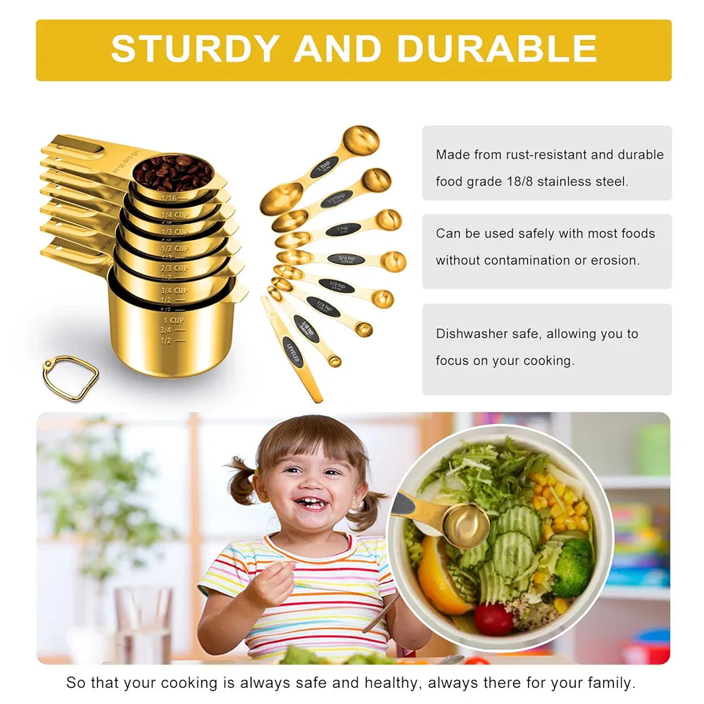 13pc Gold Measuring Set