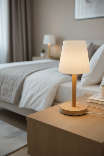 Lamp with Wooden Base