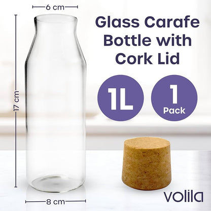 Glass Bottles with Cork Lids