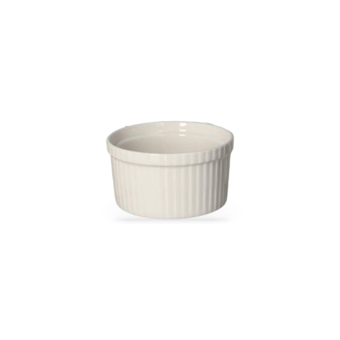 White Ribbed Ramekins