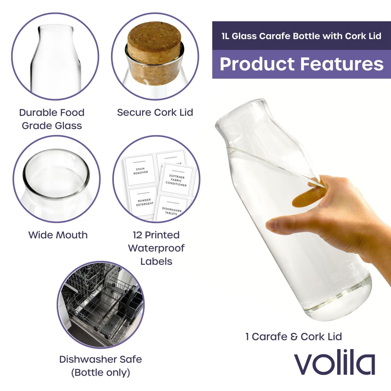 Glass Bottles with Cork Lids