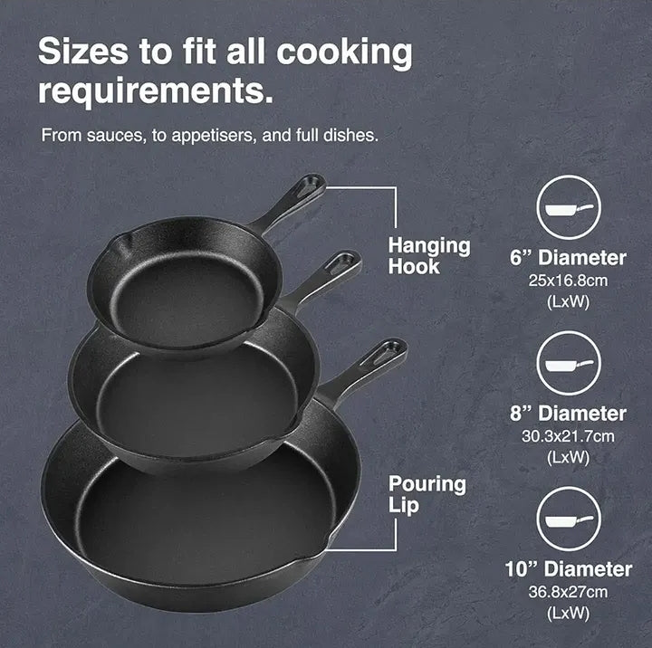 Pre-Seasoned Cast Iron Skillets