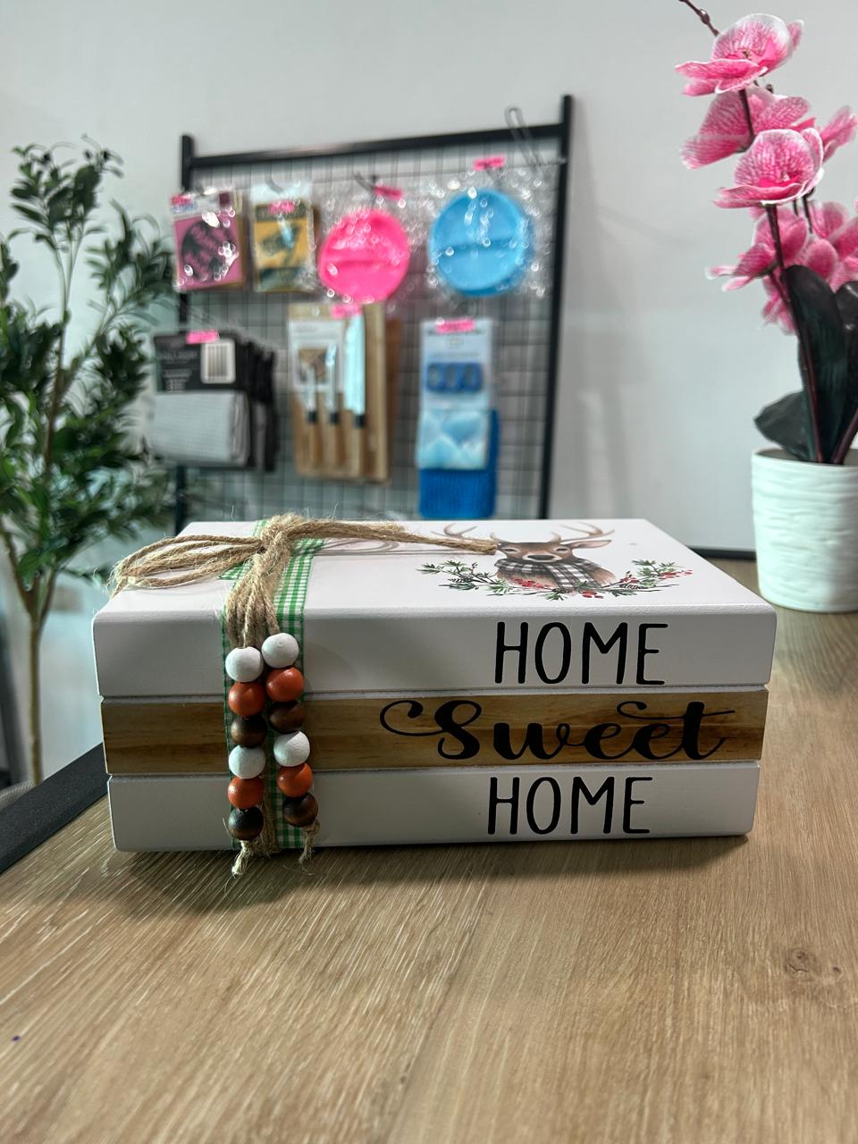 Wooden Book Decor