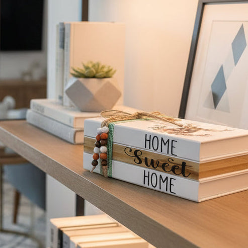 Wooden Book Decor