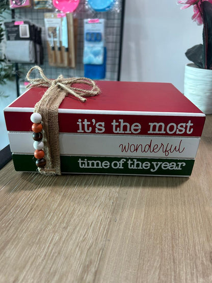 Wooden Book Decor