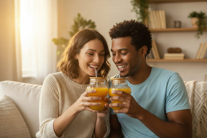 Ribbed Glass Mug with Lid