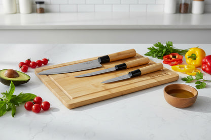 4pc Knife and Cutting Board Set