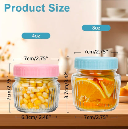 Glass Jars with Colored Lids