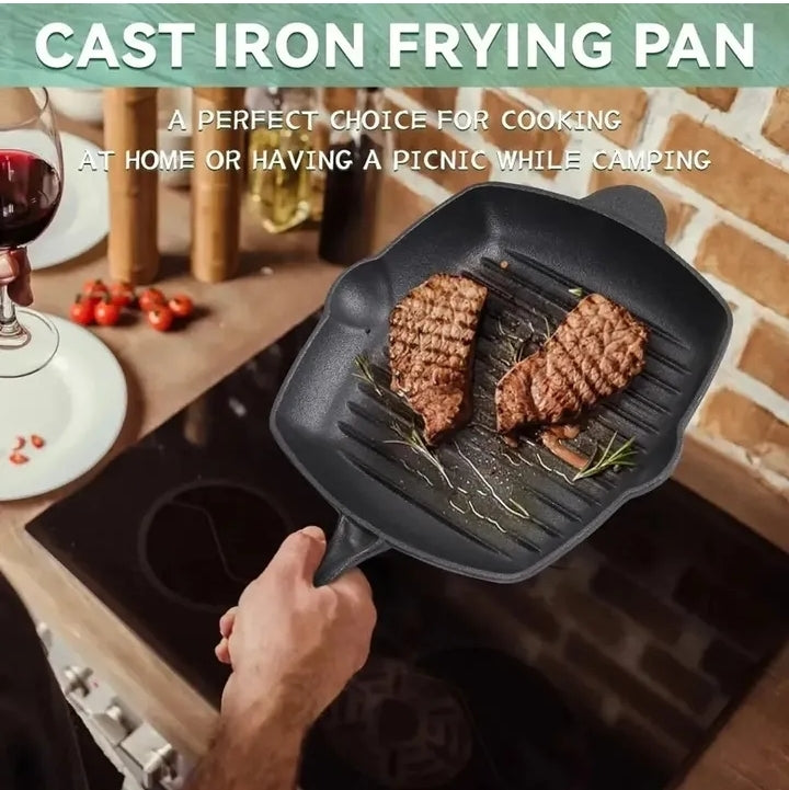 10" Cast Iron Grill Pan