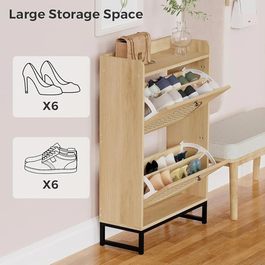 Rattan Shoe Cabinet