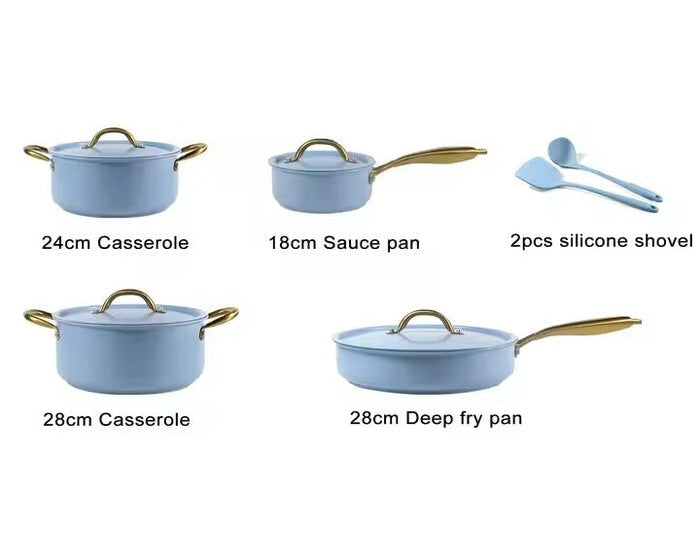 Ceramic Cookware with Gold Handles