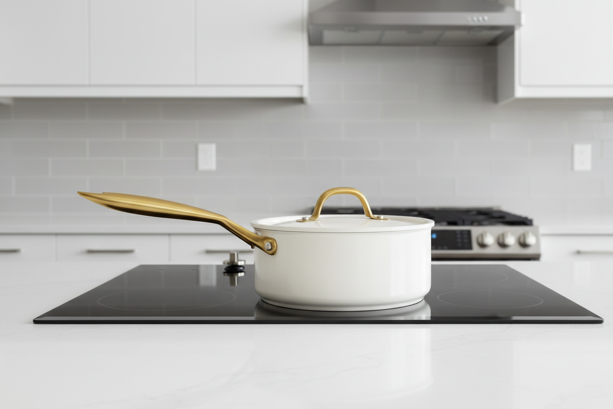 Ceramic Cookware with Gold Handles