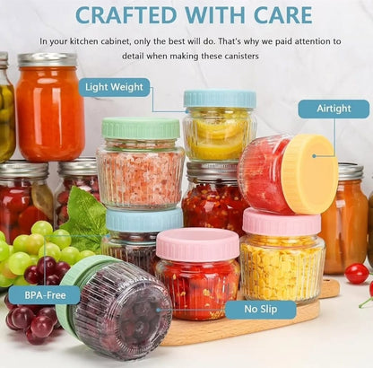 Glass Jars with Colored Lids