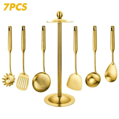 7pc Gold Cooking Utensils