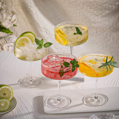 2pc Ribbed Coupe Glasses