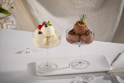 2pc Ribbed Coupe Glasses