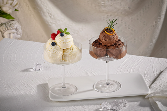 2pc Ribbed Coupe Glasses