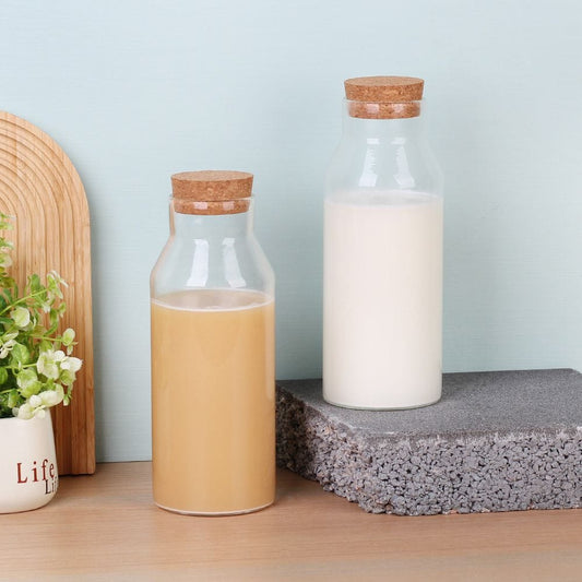 Glass Bottles with Cork Lids